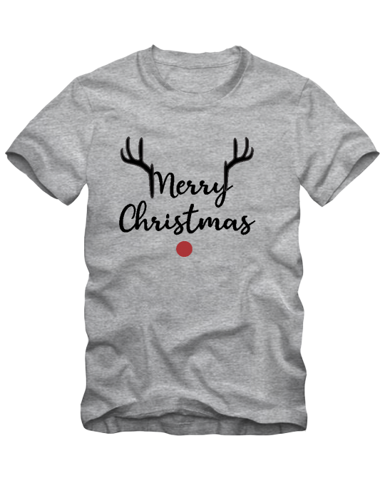 marškinėliai  Merry christmas ragai